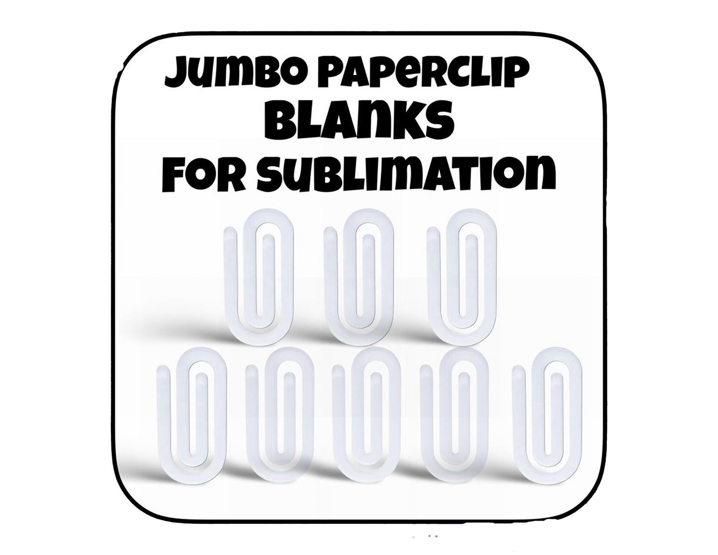 White Jumbo Paperclip Bookmark, Acrylic Paper Clip for Sublimation, Giant Paper Clips Bookmark, Page Organizer, Creative Acrylic Bookmark BLANK