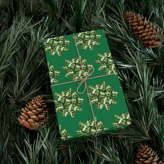 Green Bow Gift Wrap Papers