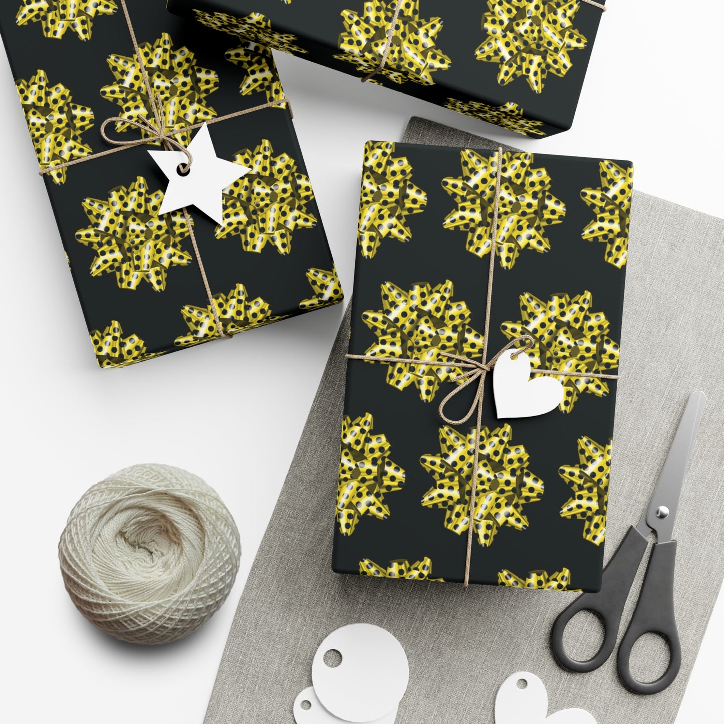 Gold Bow Gift Wrap Papers