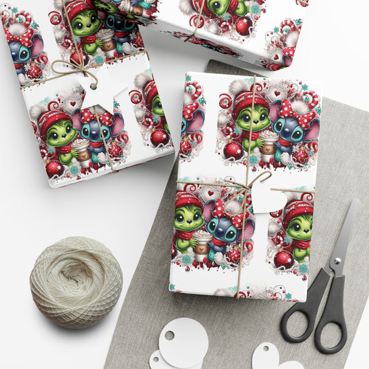 Grinch/Stitch Gift Wrap Paper