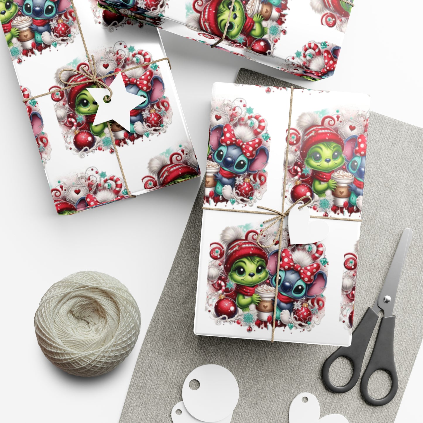 Grinch/Stitch Gift Wrap Paper