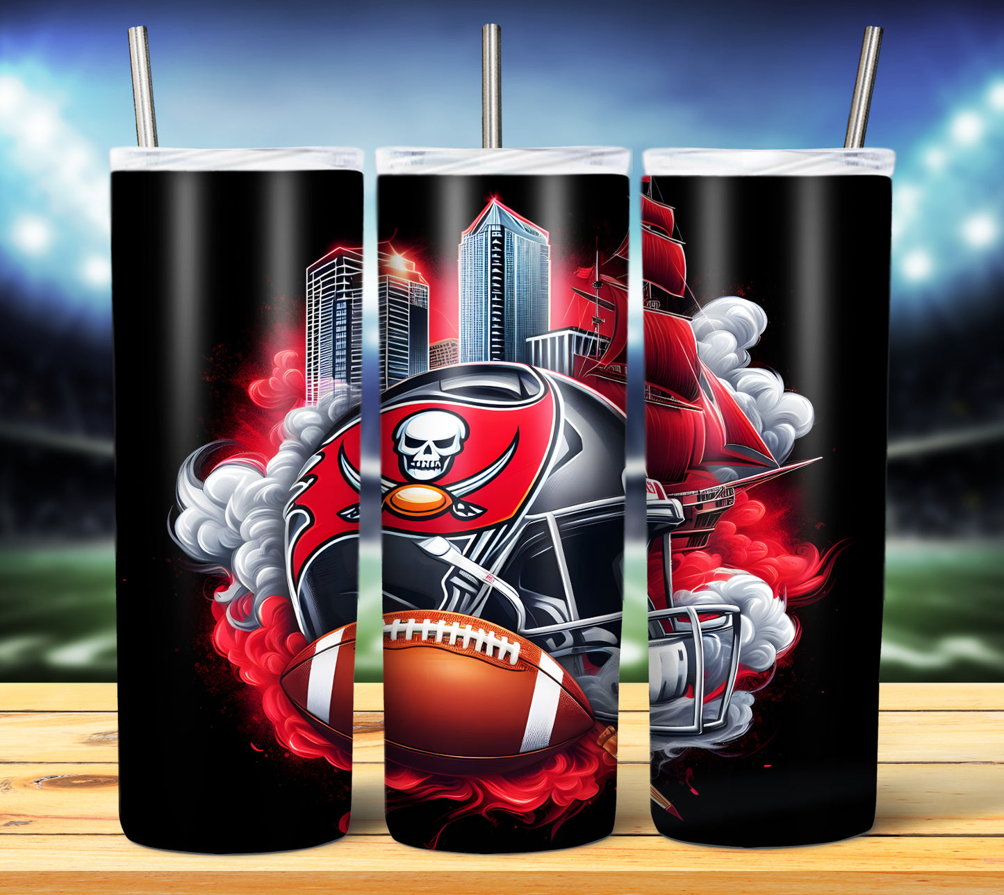 Football Smoke Tumbler Wrap/Shirt Design