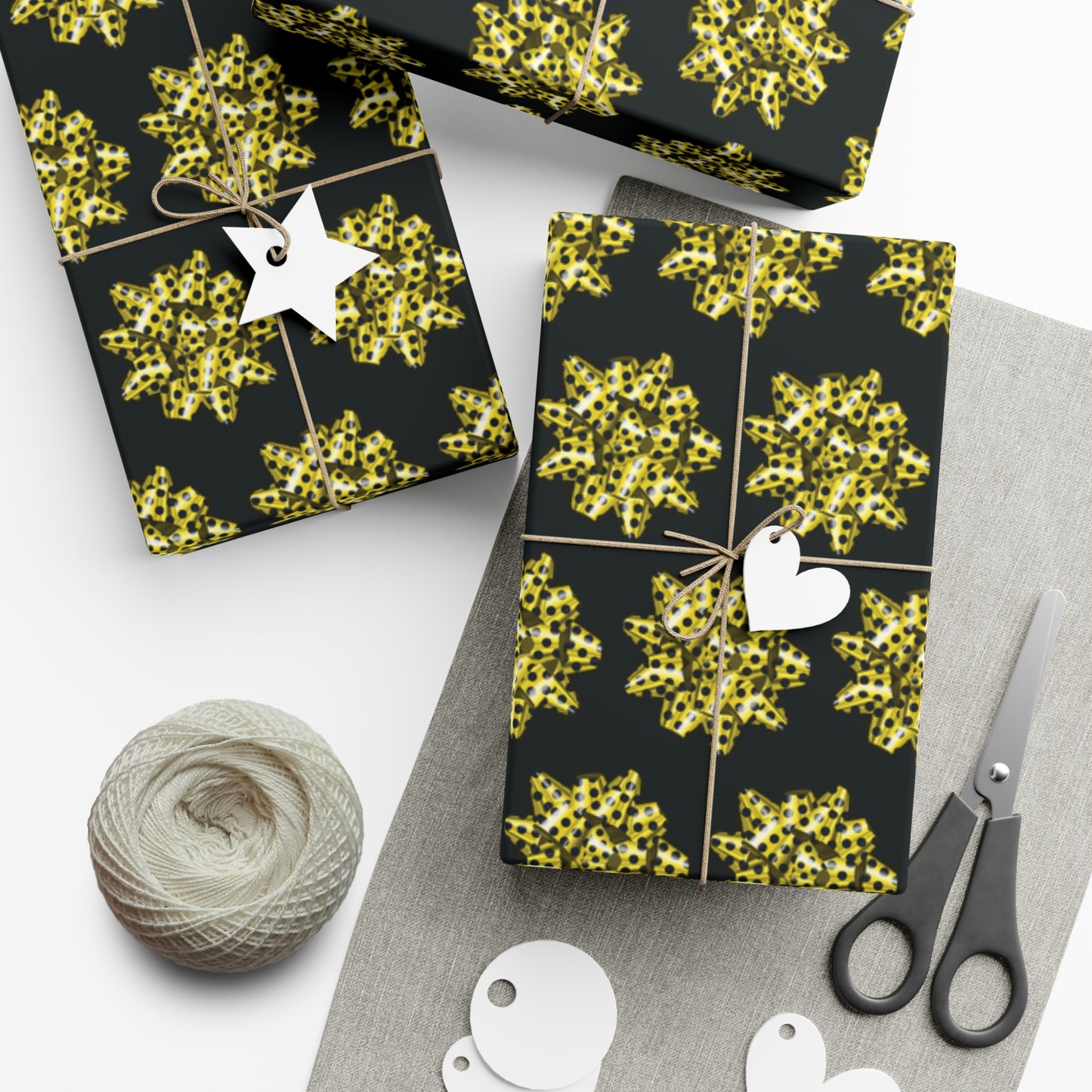 Gold Bow Gift Wrap Papers