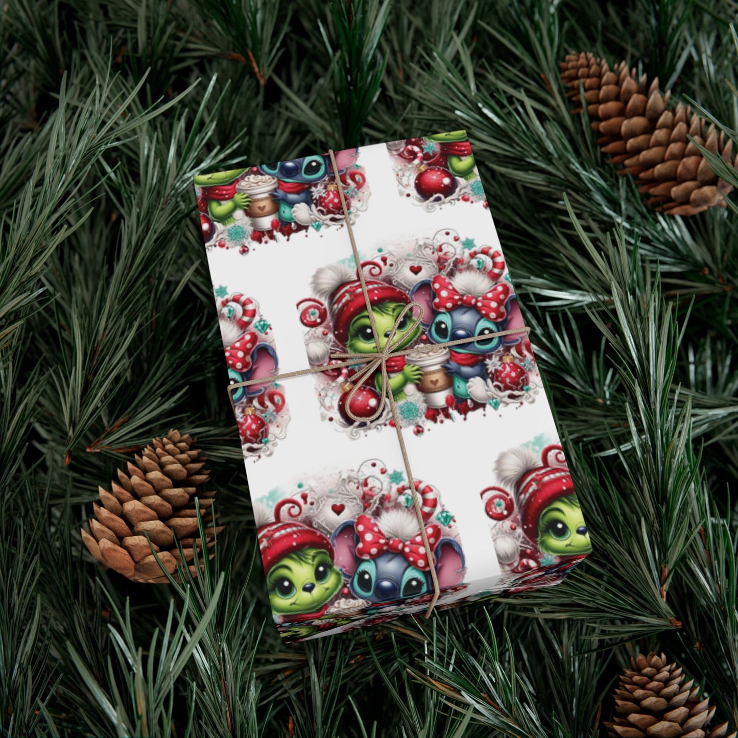 Grinch/Stitch Gift Wrap Paper