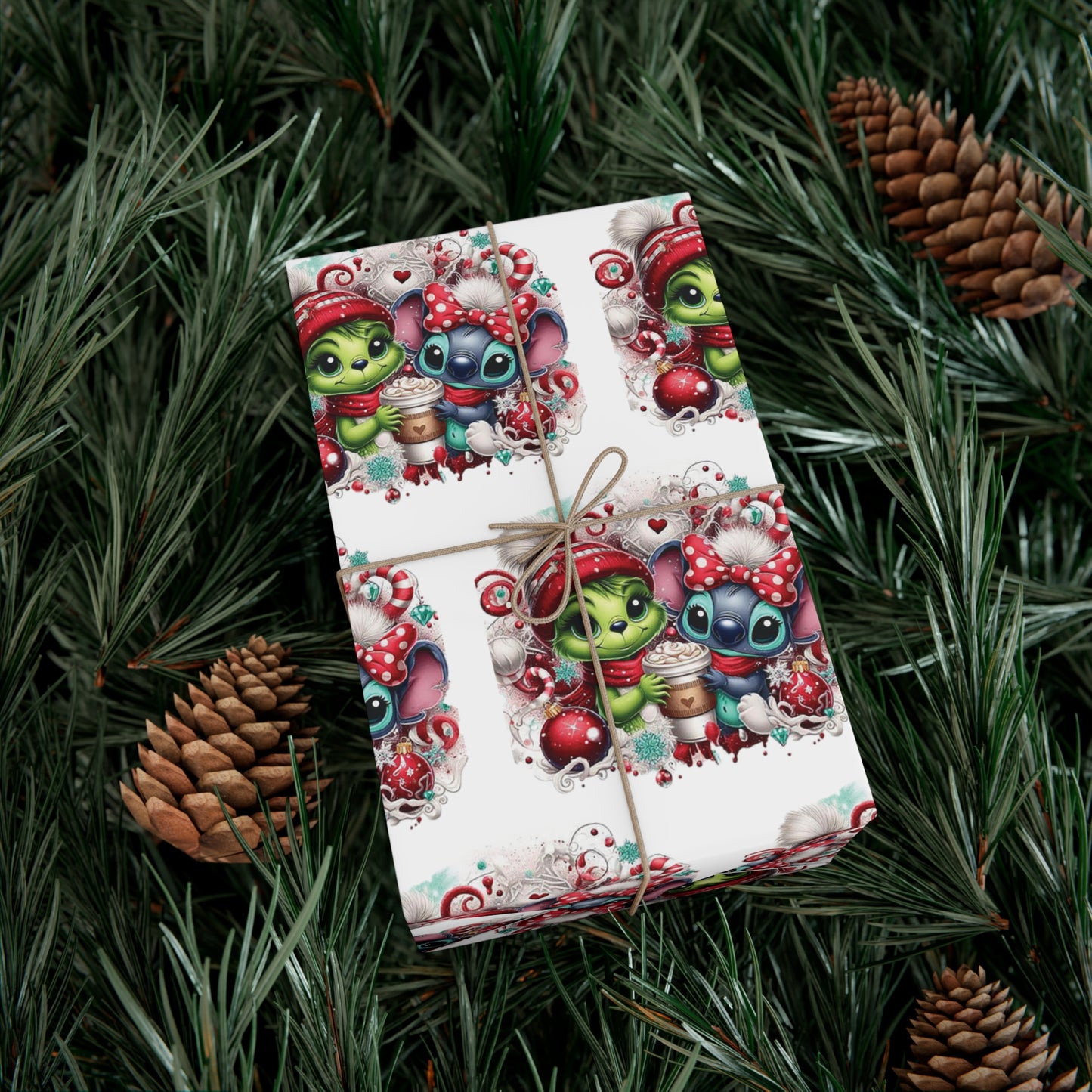 Grinch/Stitch Gift Wrap Paper