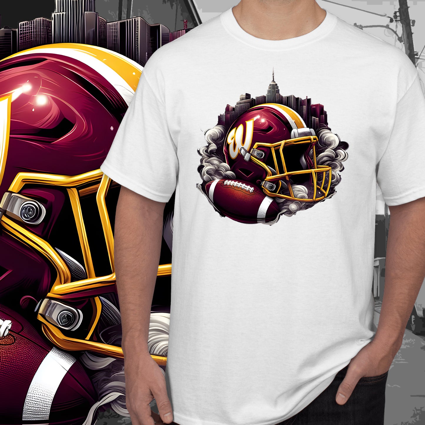 Football Smoke Tumbler Wrap/Shirt Design