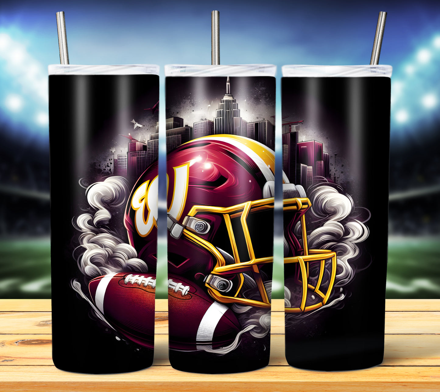 Football Smoke Tumbler Wrap/Shirt Design