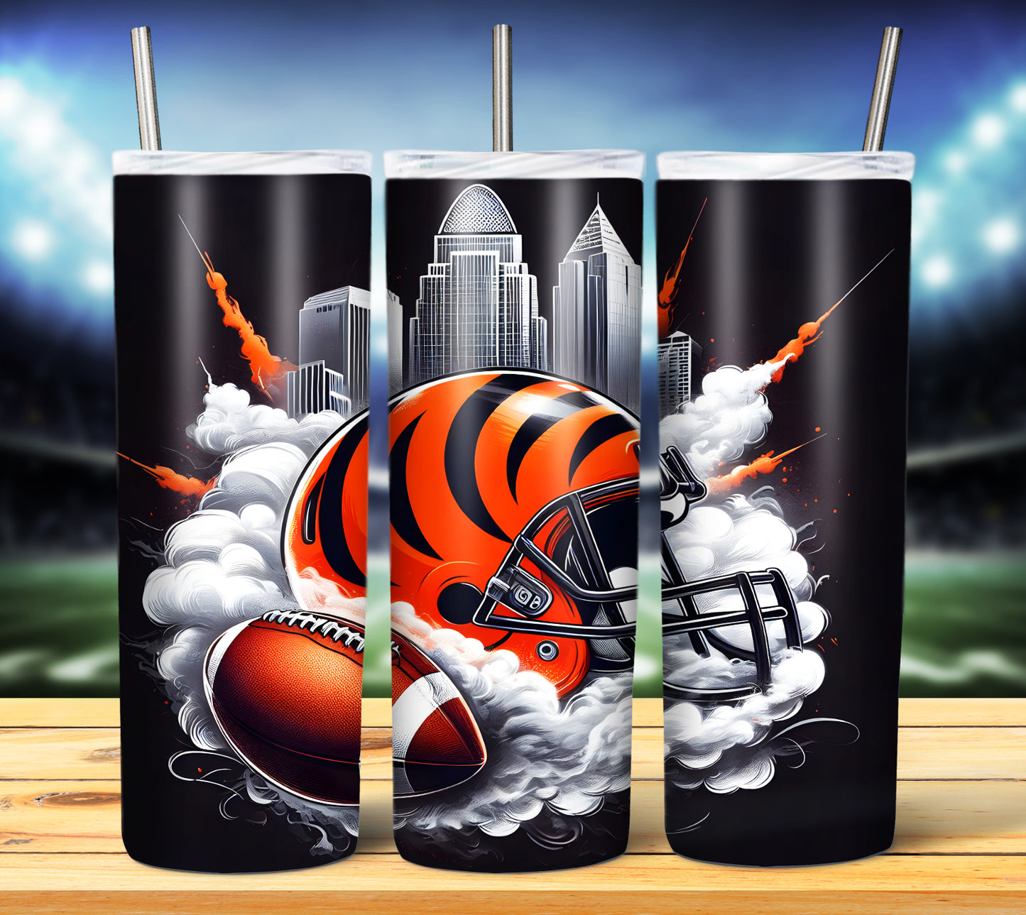 Football Smoke Tumbler Wrap/Shirt Design