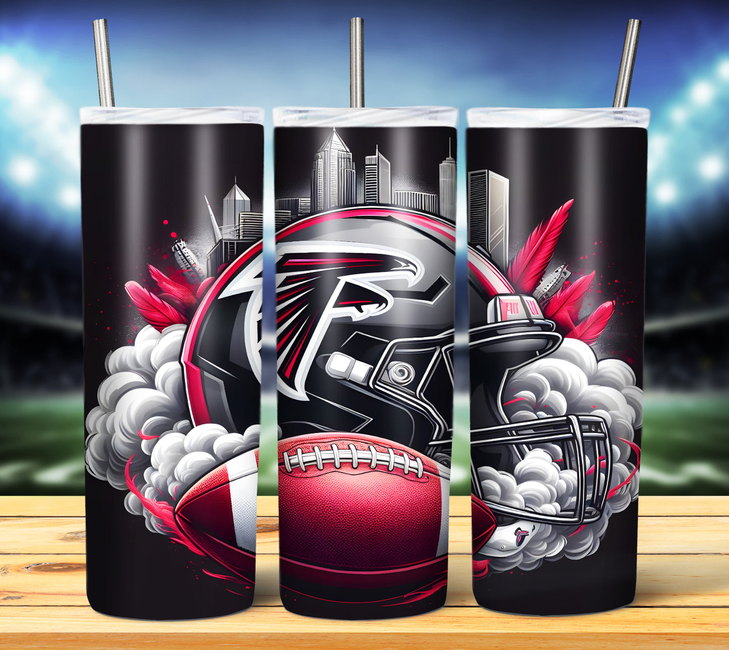 Football Smoke Tumbler Wrap/Shirt Design