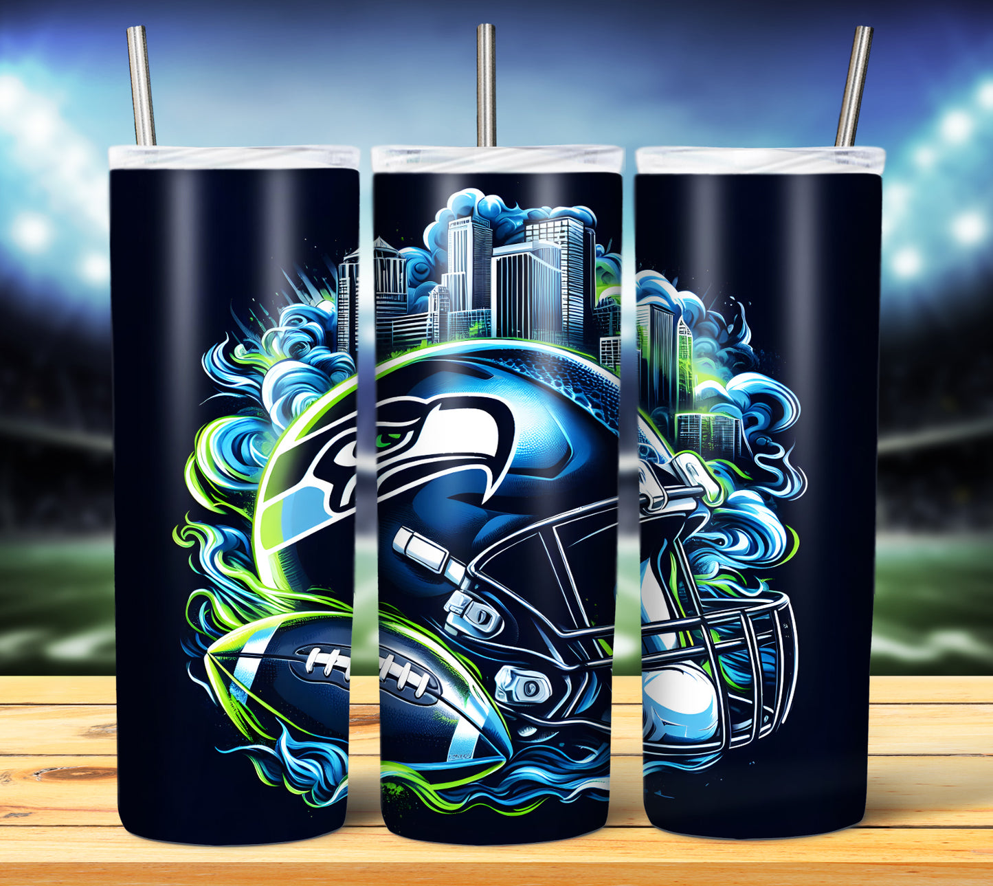 Football Smoke Tumbler Wrap/Shirt Design