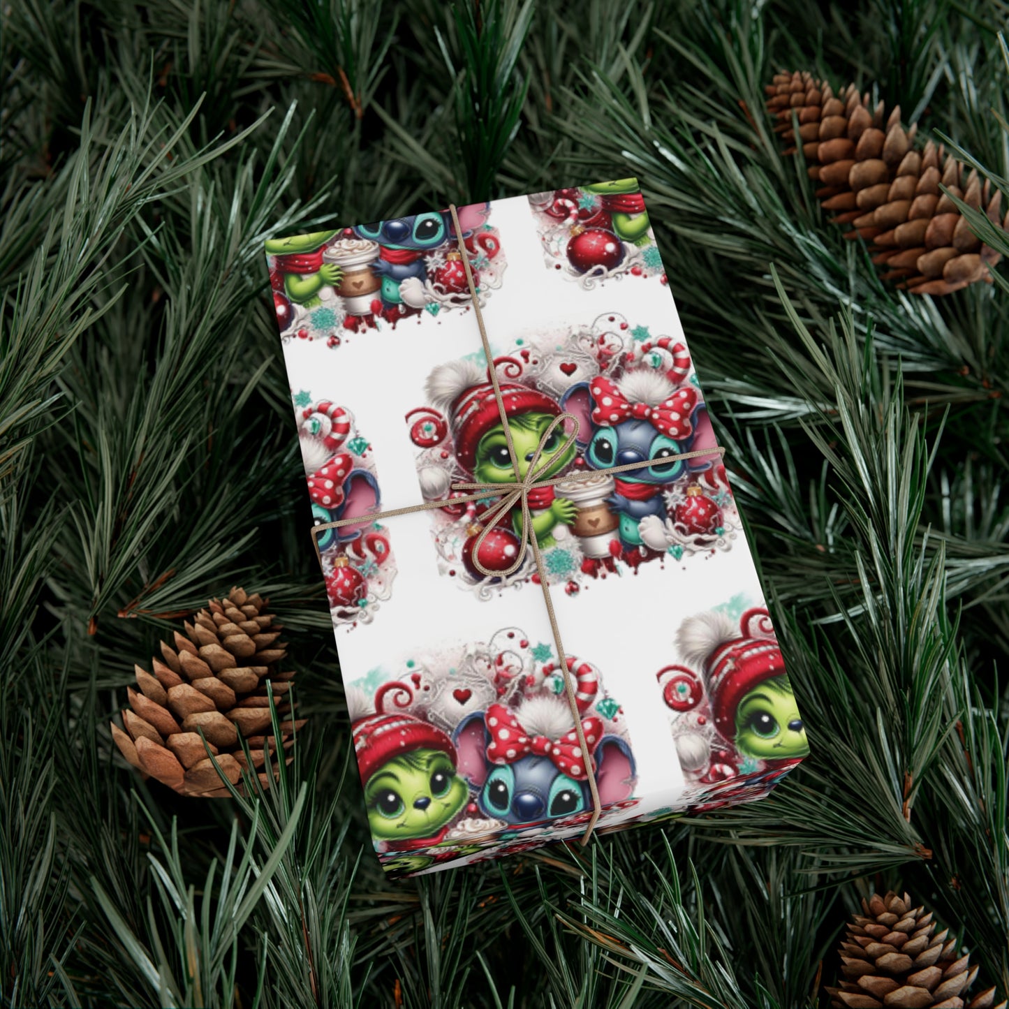 Grinch/Stitch Gift Wrap Paper