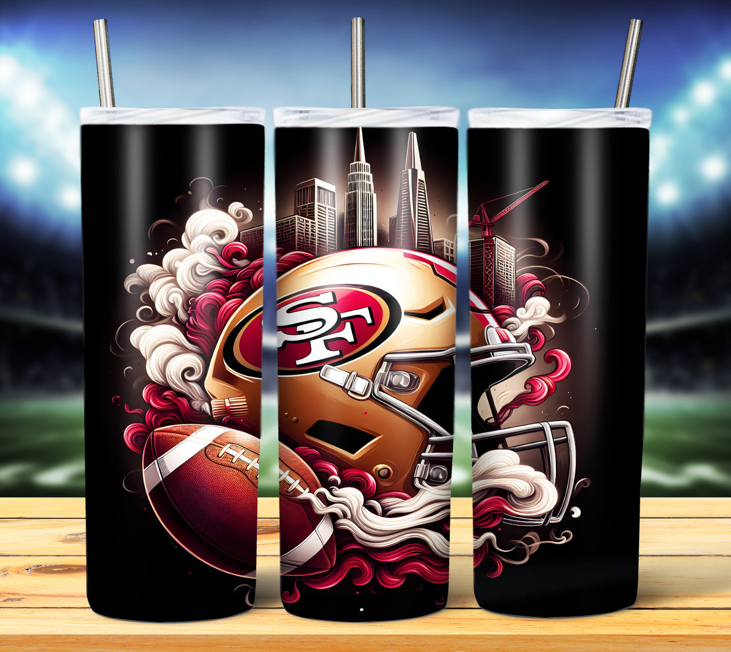 Football Smoke Tumbler Wrap/Shirt Design