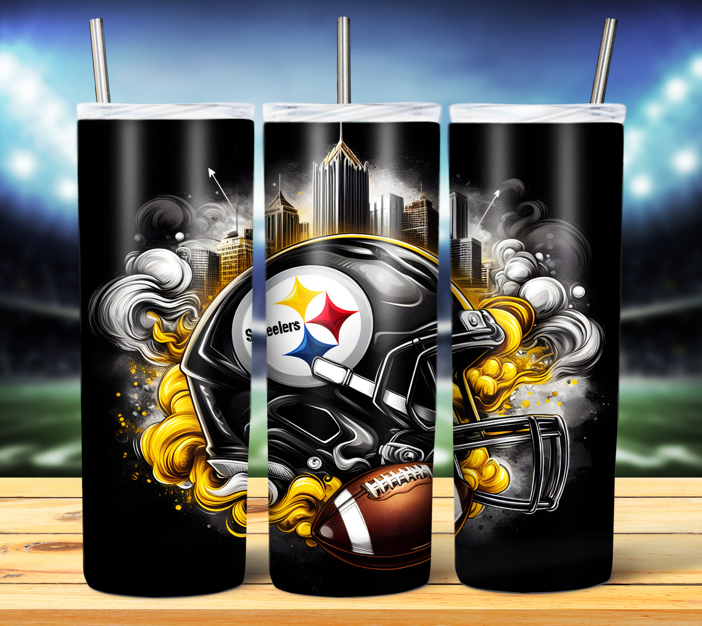 Football Smoke Tumbler Wrap/Shirt Design