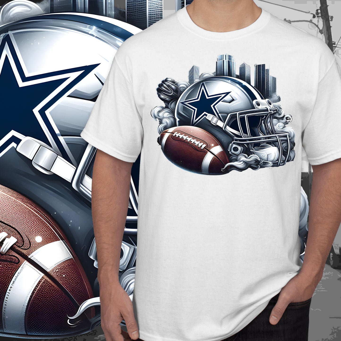 Bundle Football Smoke Tumbler Wrap/Shirt Design