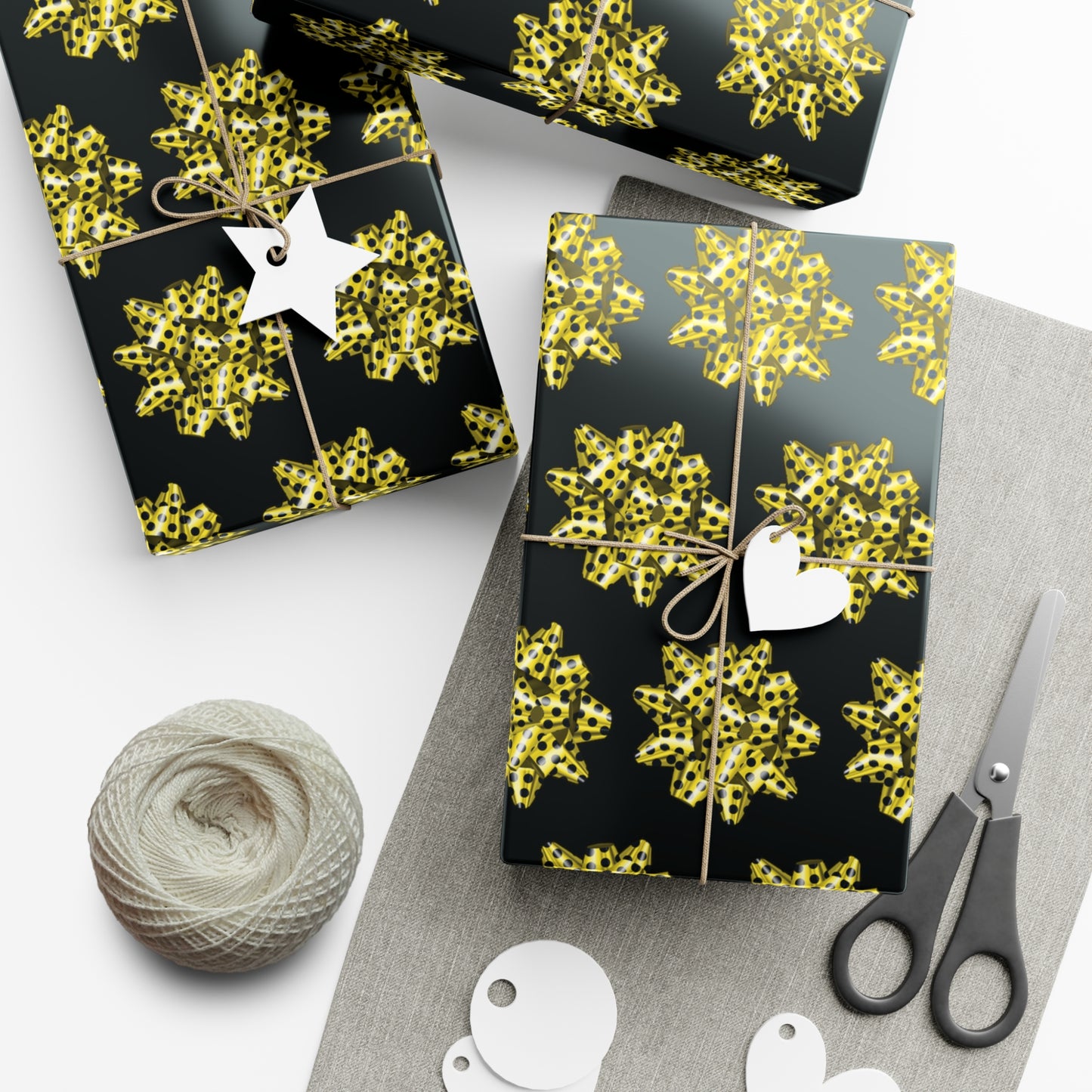 Gold Bow Gift Wrap Papers