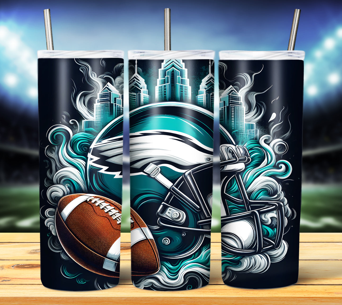 Football Smoke Tumbler Wrap/Shirt Design