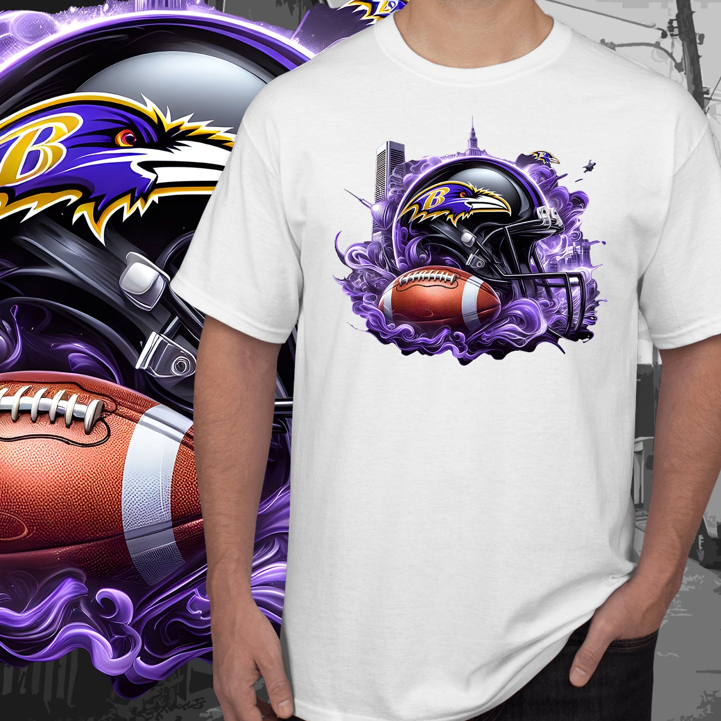 Football Smoke Tumbler Wrap/Shirt Design