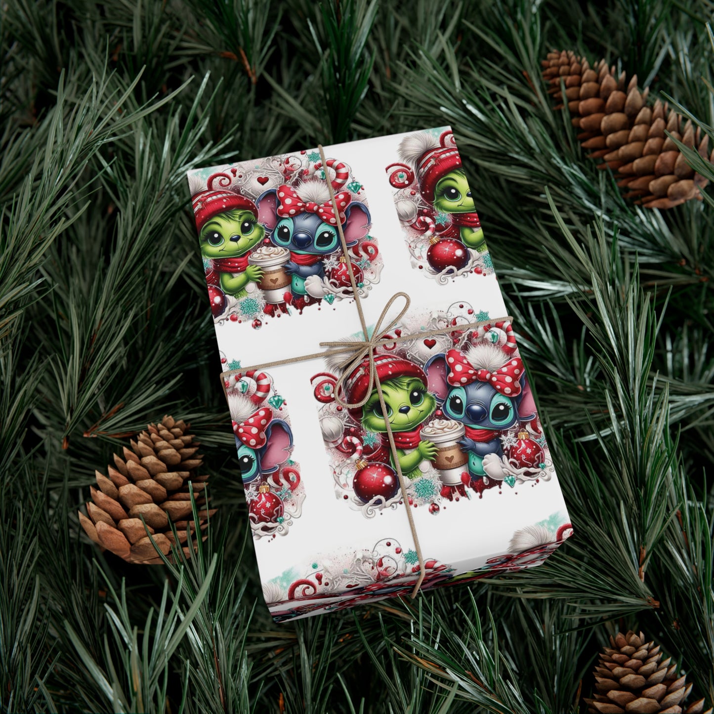 Grinch/Stitch Gift Wrap Paper