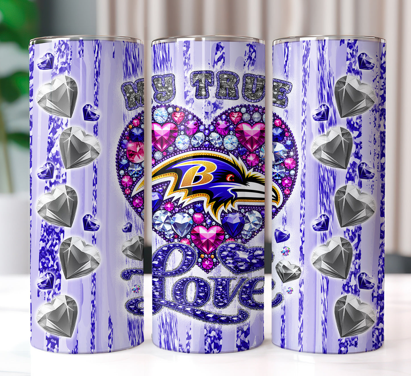 My True Love Football Tumbler 20oz PNG Wrap