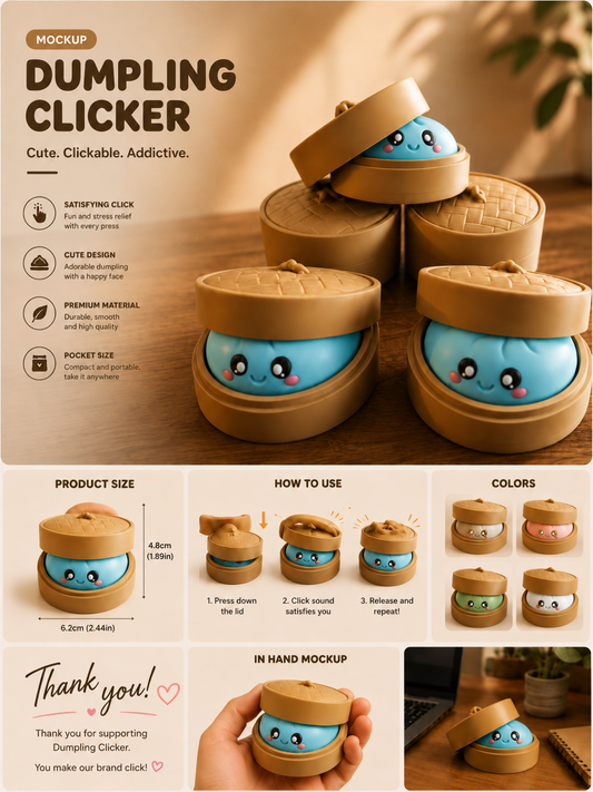 Dumpling Clicker – Cute; Satisfying Stress Relief Toy 🥟✨
