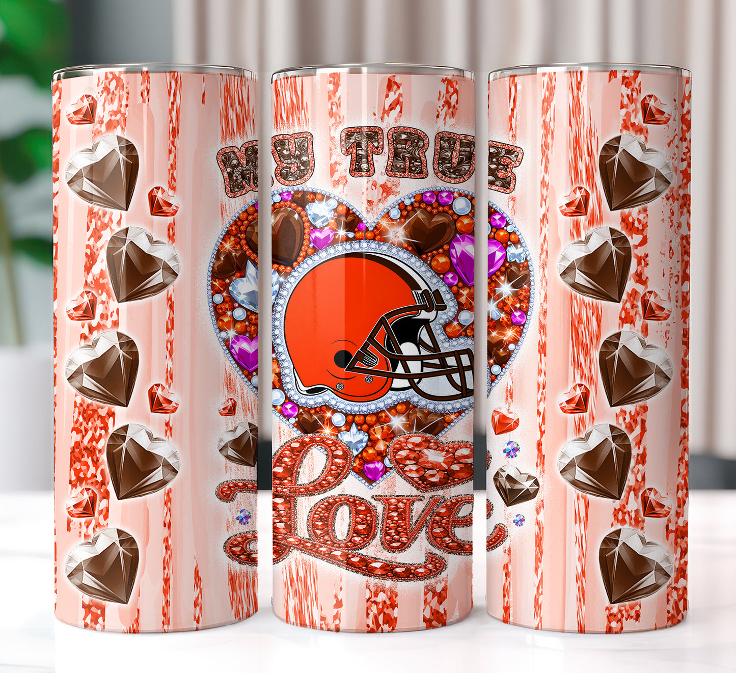 My True Love Football Tumbler 20oz PNG Wrap