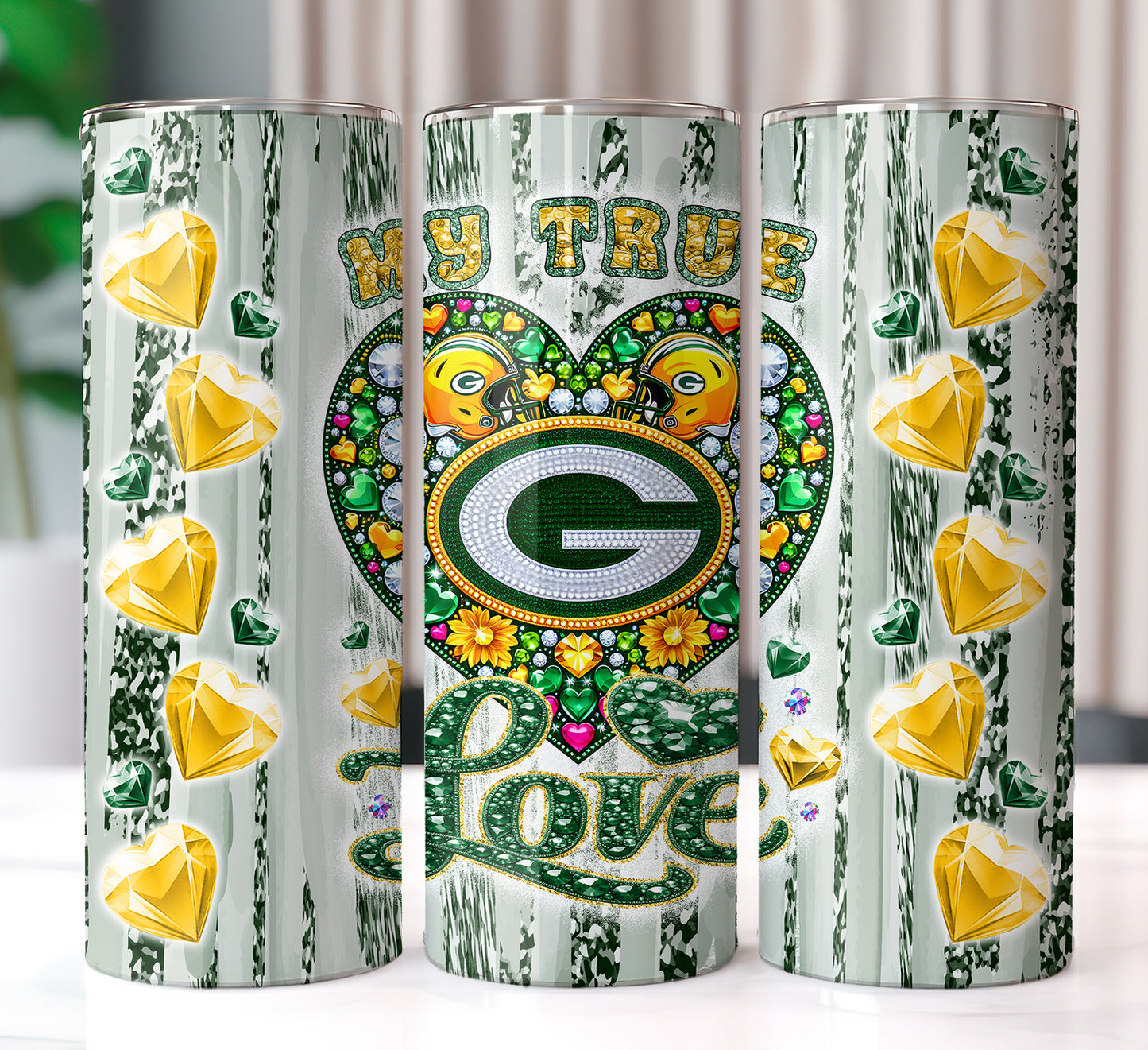 My True Love Football Tumbler 20oz PNG Wrap