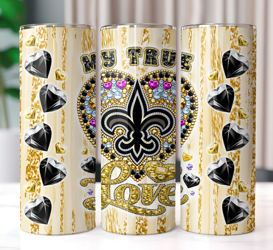 My True Love Football Tumbler 20oz PNG Wrap