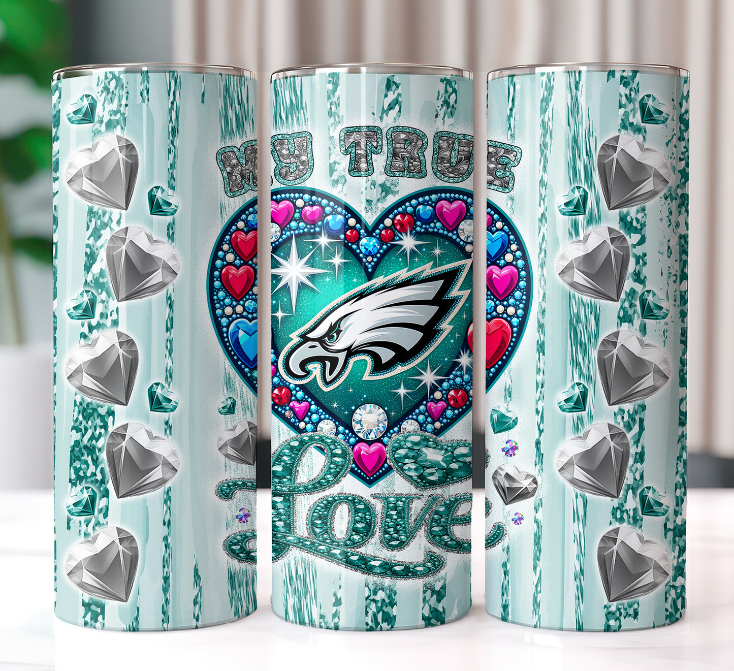 My True Love Football Tumbler 20oz PNG Wrap