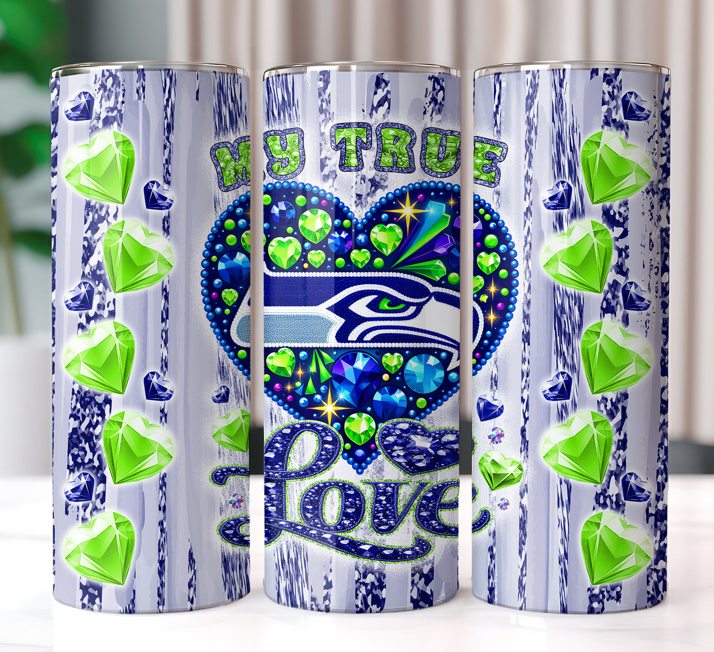 My True Love Football Tumbler 20oz PNG Wrap