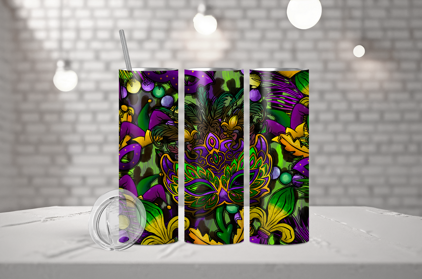 Mardi Gras Tumblers 20oz