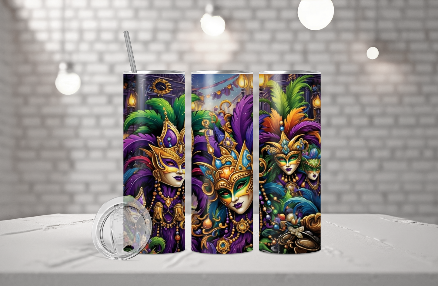 Mardi Gras Tumblers 20oz