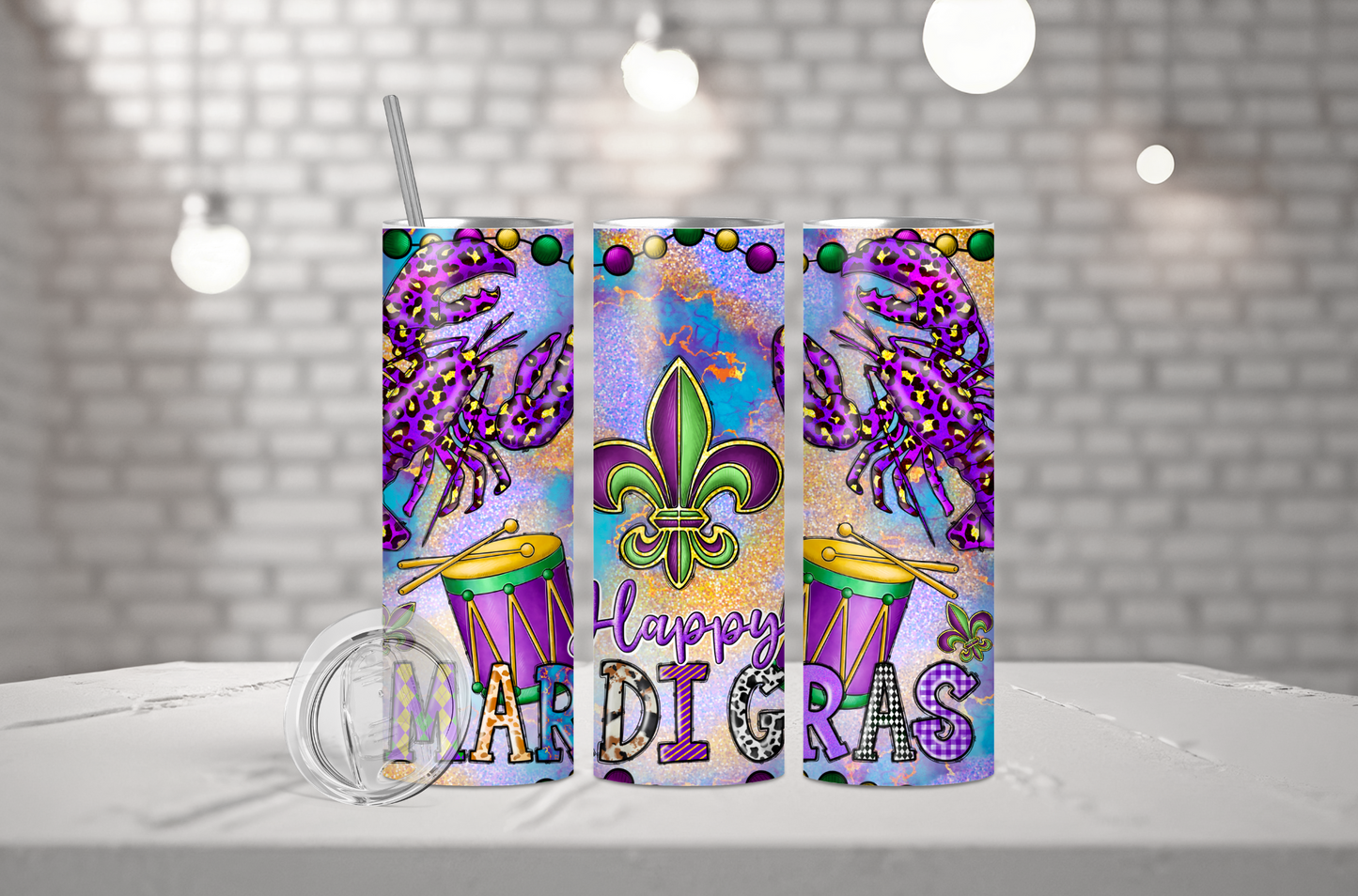 Mardi Gras Tumblers 20oz