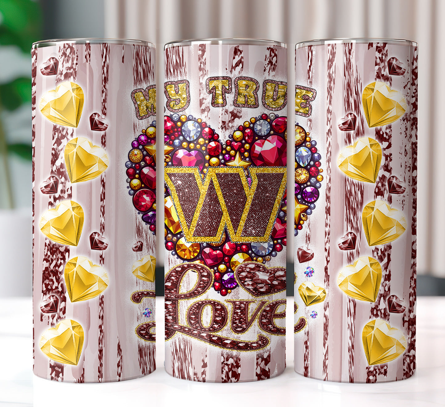 My True Love Football Tumbler 20oz PNG Wrap