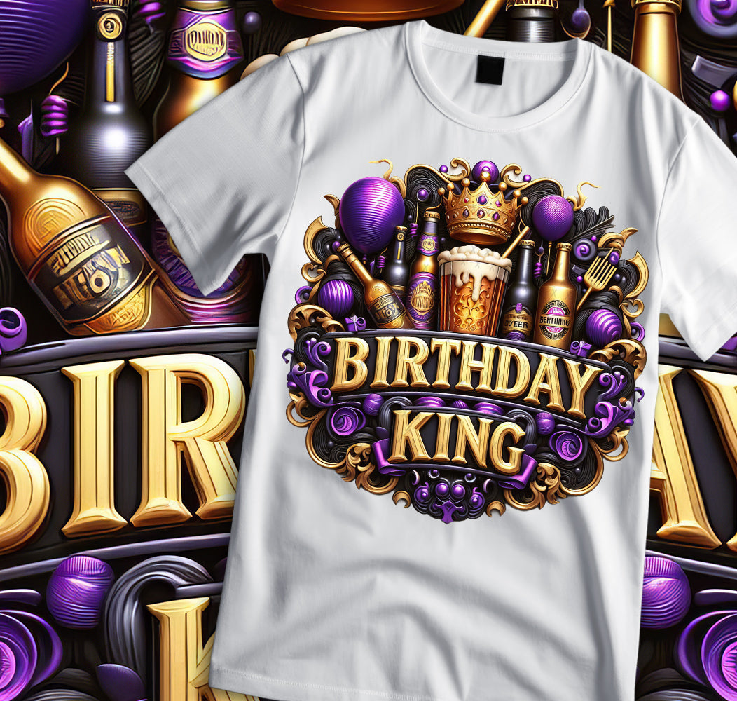 Birthday King Shirt and Tumbler Wrap Bundle