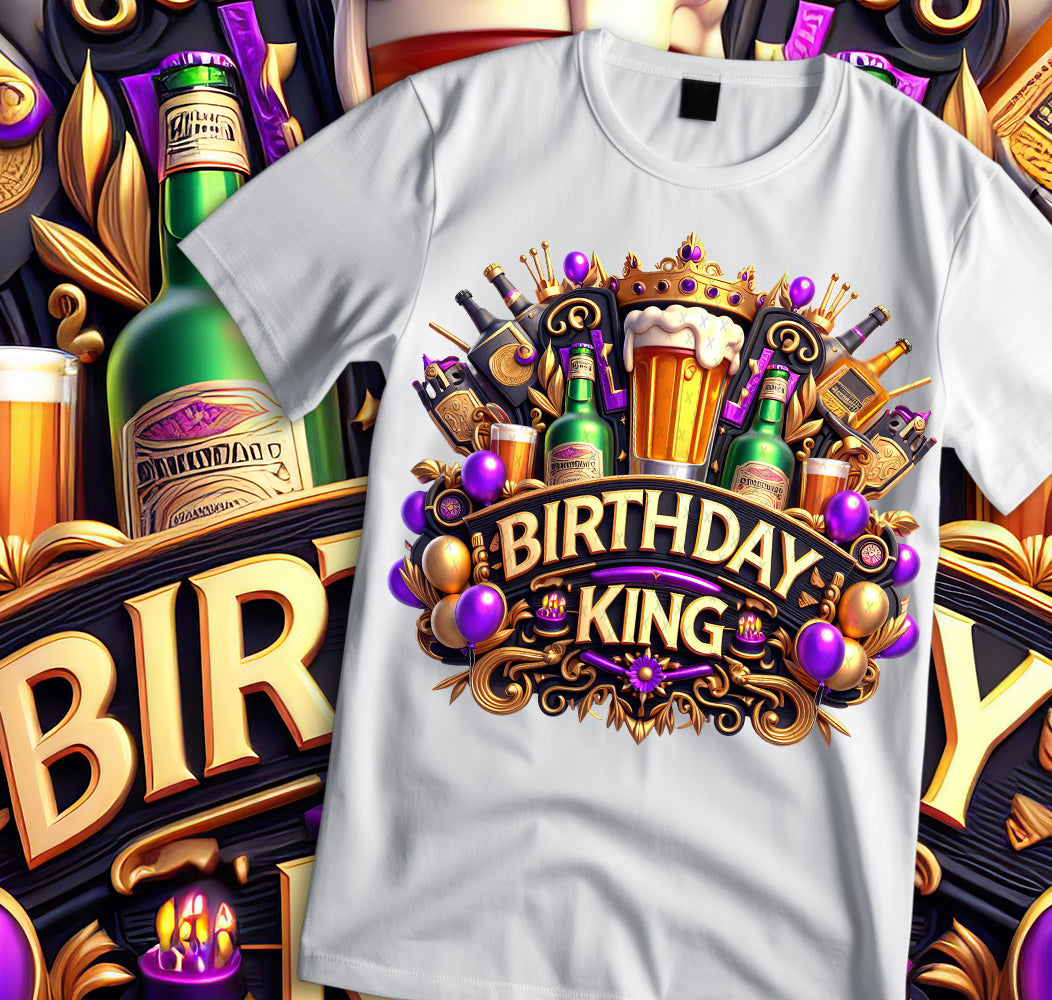 Birthday King Shirt and Tumbler Wrap Bundle