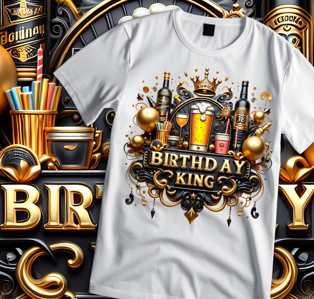 Birthday King Shirt and Tumbler Wrap Bundle