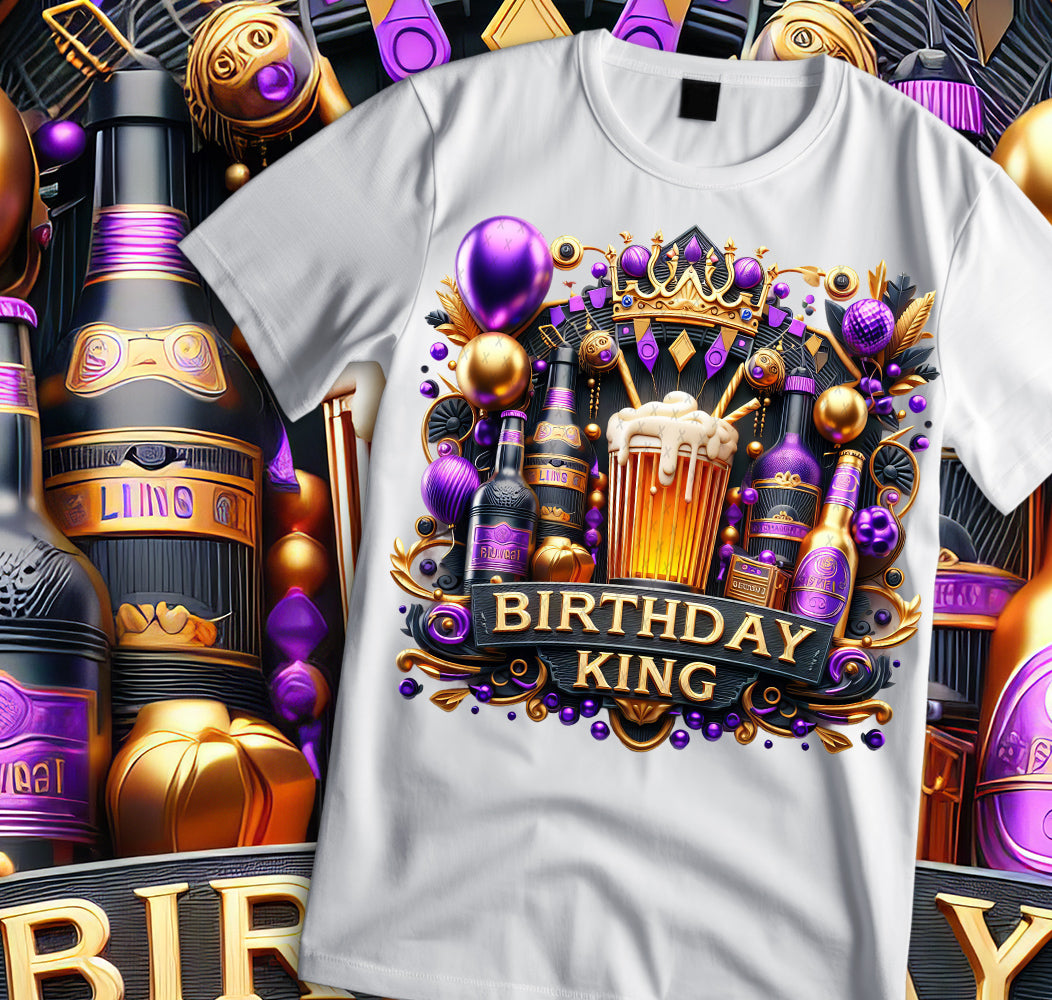 Birthday King Shirt and Tumbler Wrap Bundle