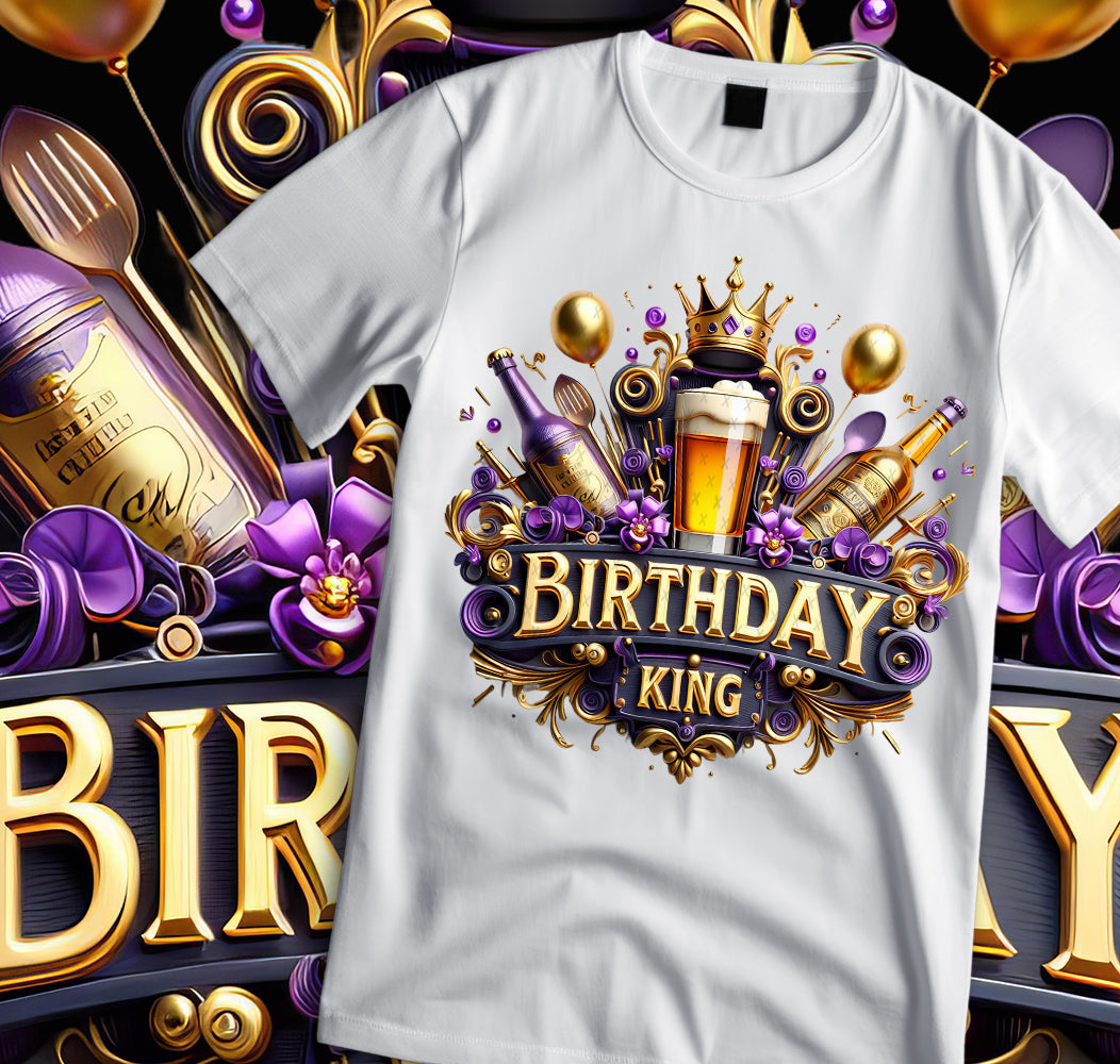 Birthday King Shirt and Tumbler Wrap Bundle