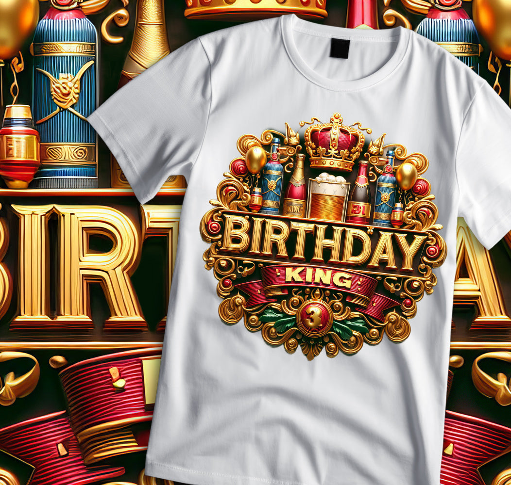 Birthday King Shirt and Tumbler Wrap Bundle