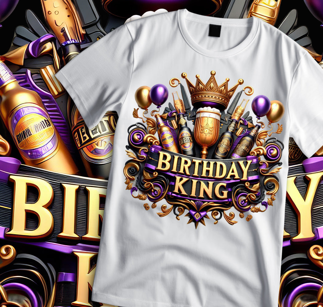 Birthday King Shirt and Tumbler Wrap Bundle