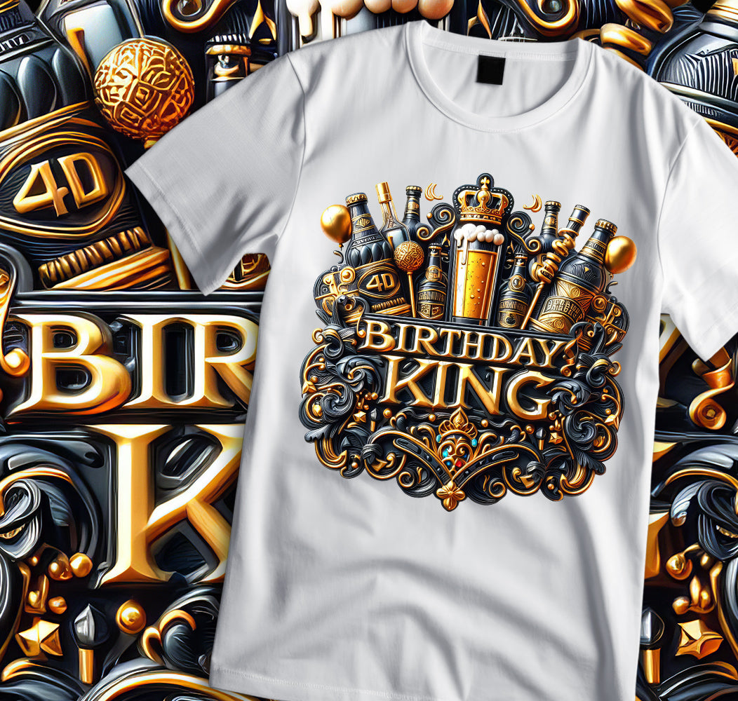 Birthday King Shirt and Tumbler Wrap Bundle