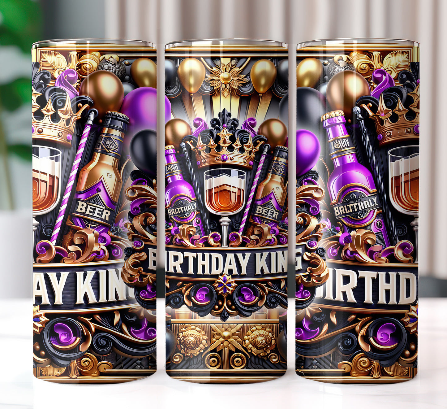 Birthday King Shirt and Tumbler Wrap Bundle