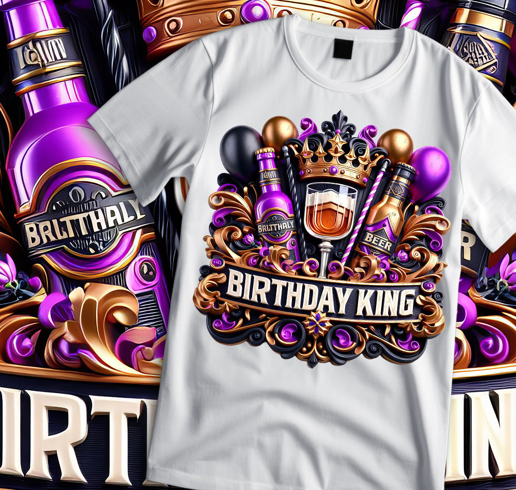 Birthday King Shirt and Tumbler Wrap Bundle