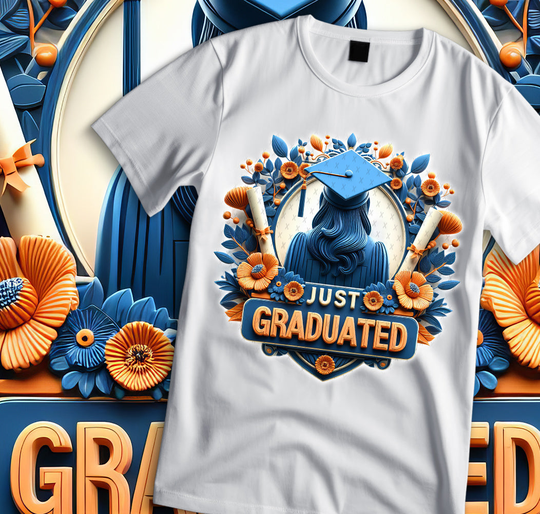 Women's "Just Graduated" Shirt and Tumbler PNG Bundle