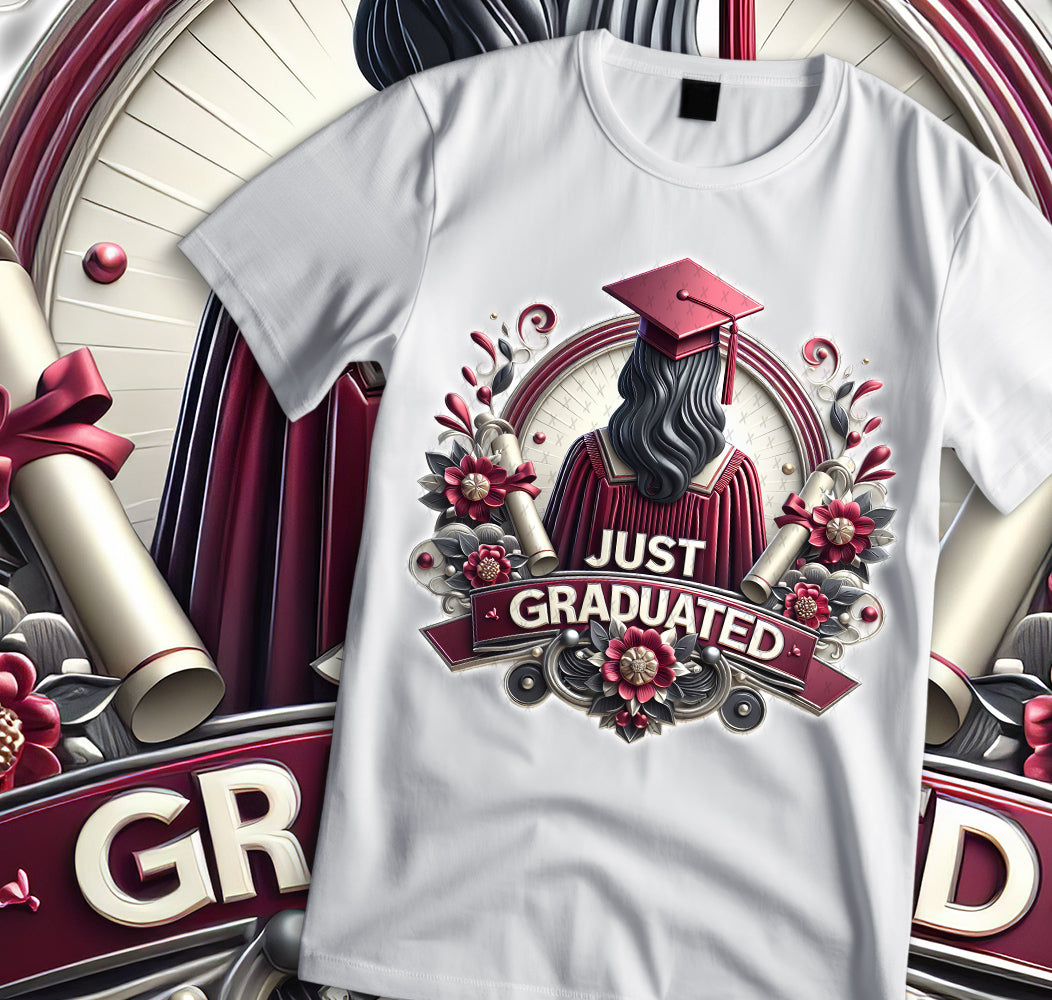 Women's "Just Graduated" Shirt and Tumbler PNG Bundle