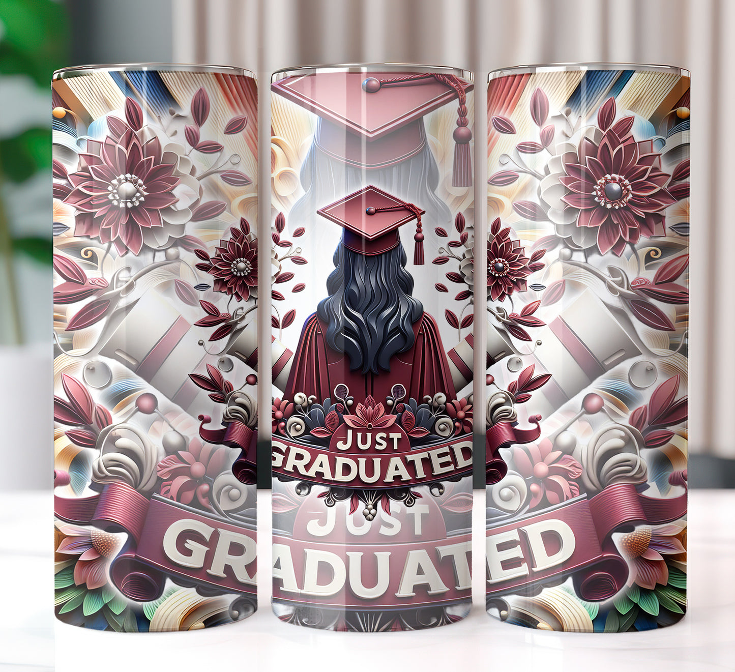 Women's "Just Graduated" Shirt and Tumbler PNG Bundle