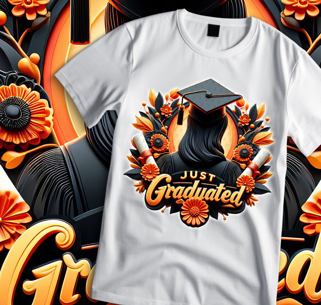 Women's "Just Graduated" Shirt and Tumbler PNG Bundle