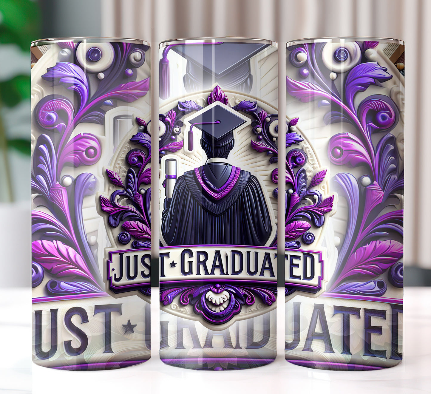 Men's "Just Graduated" Shirt and Tumbler PNG Bundle