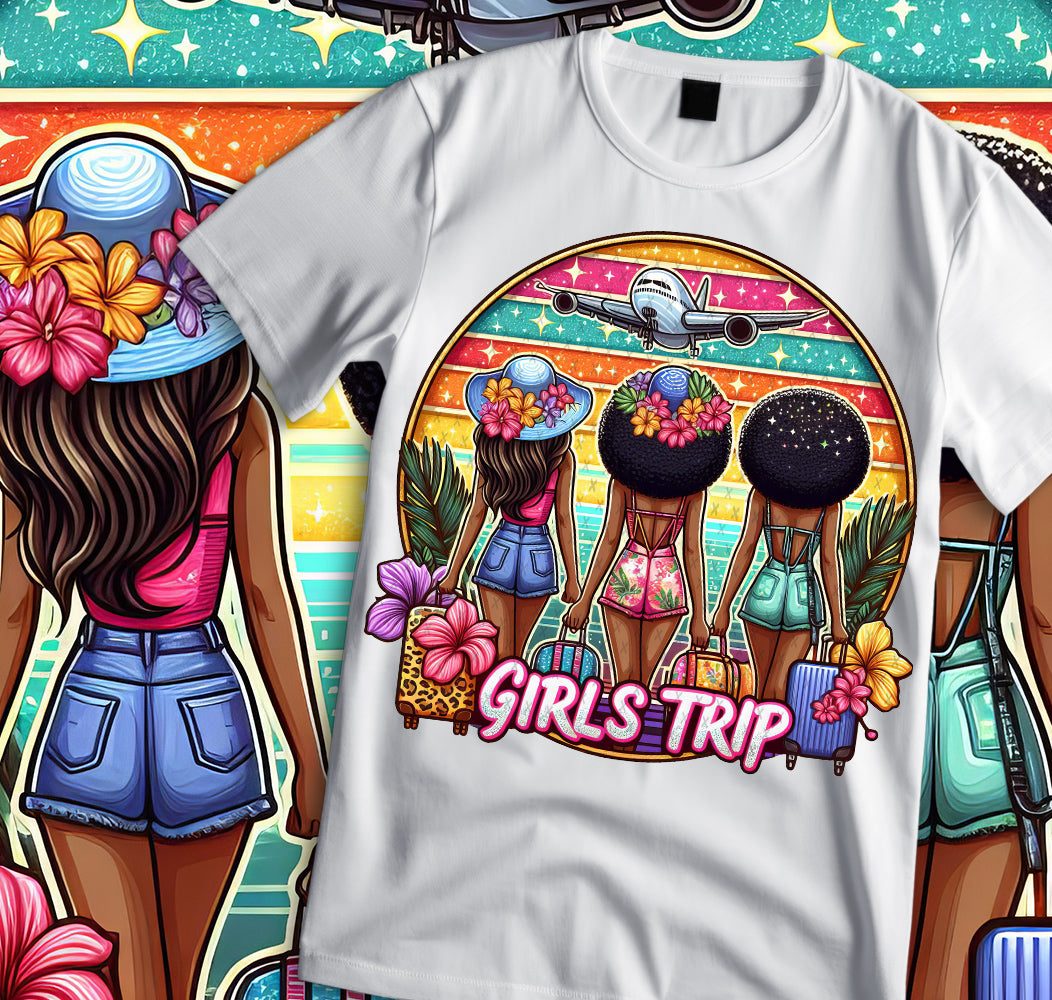 Travel T-Shirt Design, Girls Trip, Jamaica, Air plane Mode