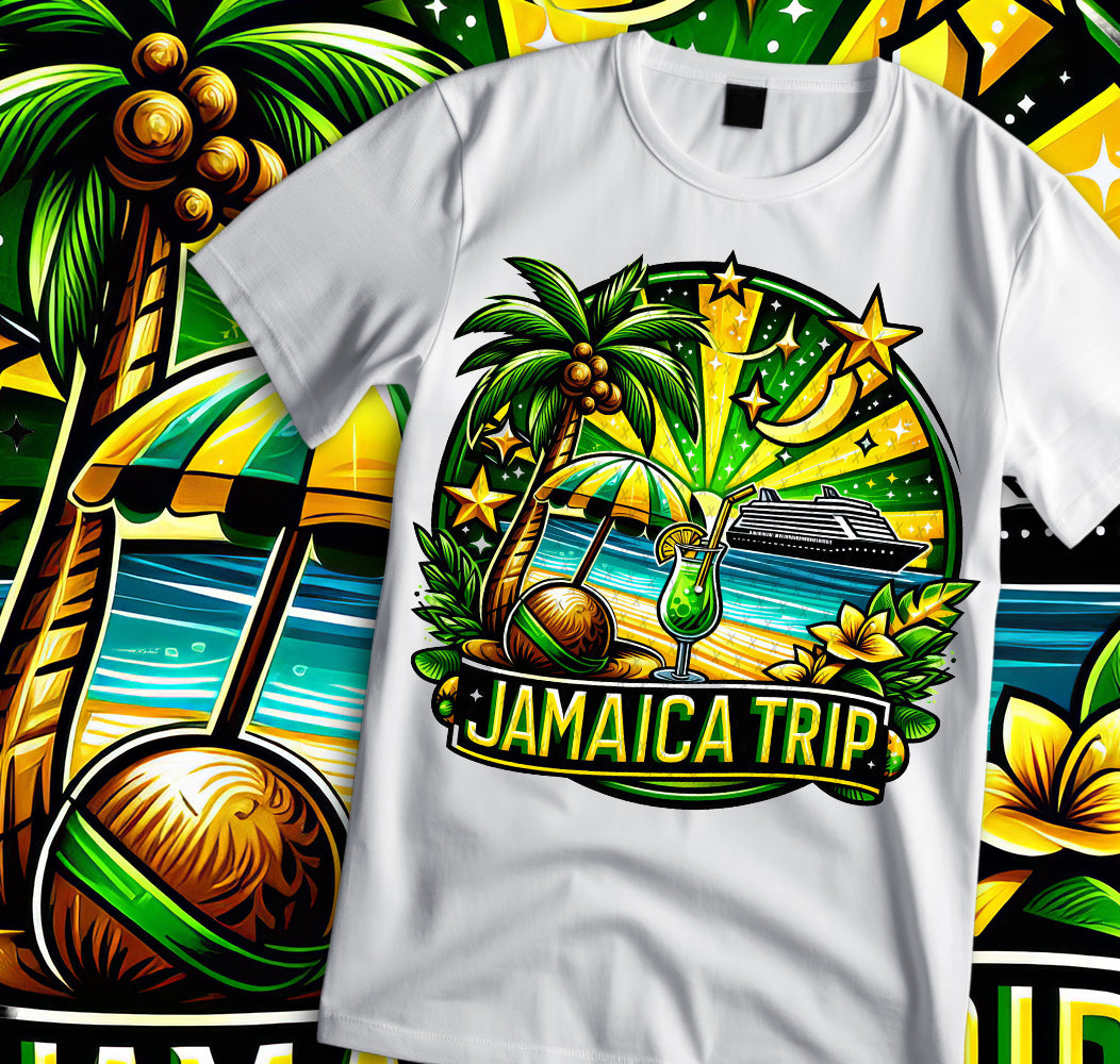 Travel T-Shirt Design, Girls Trip, Jamaica, Air plane Mode